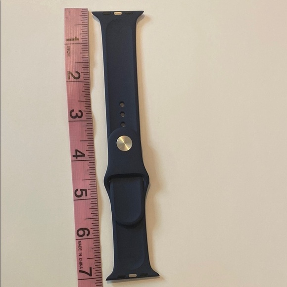 Apple Watch Silicone Silver colored Buckle Navy Blue Band 42mm - Picture 4 of 6